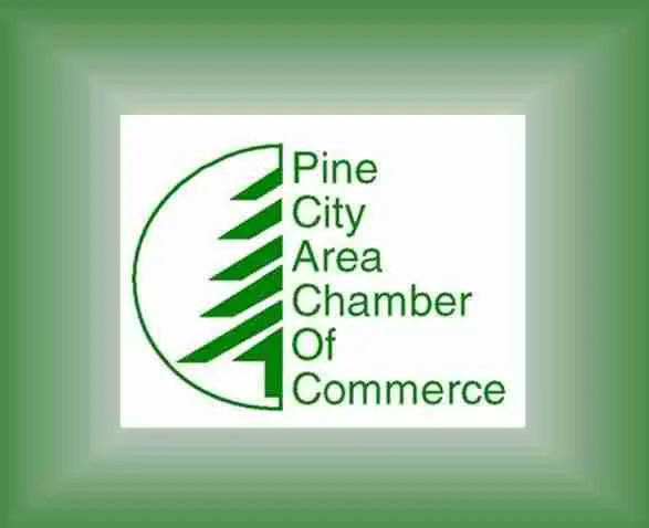 Pine City Area Chamber of Commerce Logo with half Pine Tree
