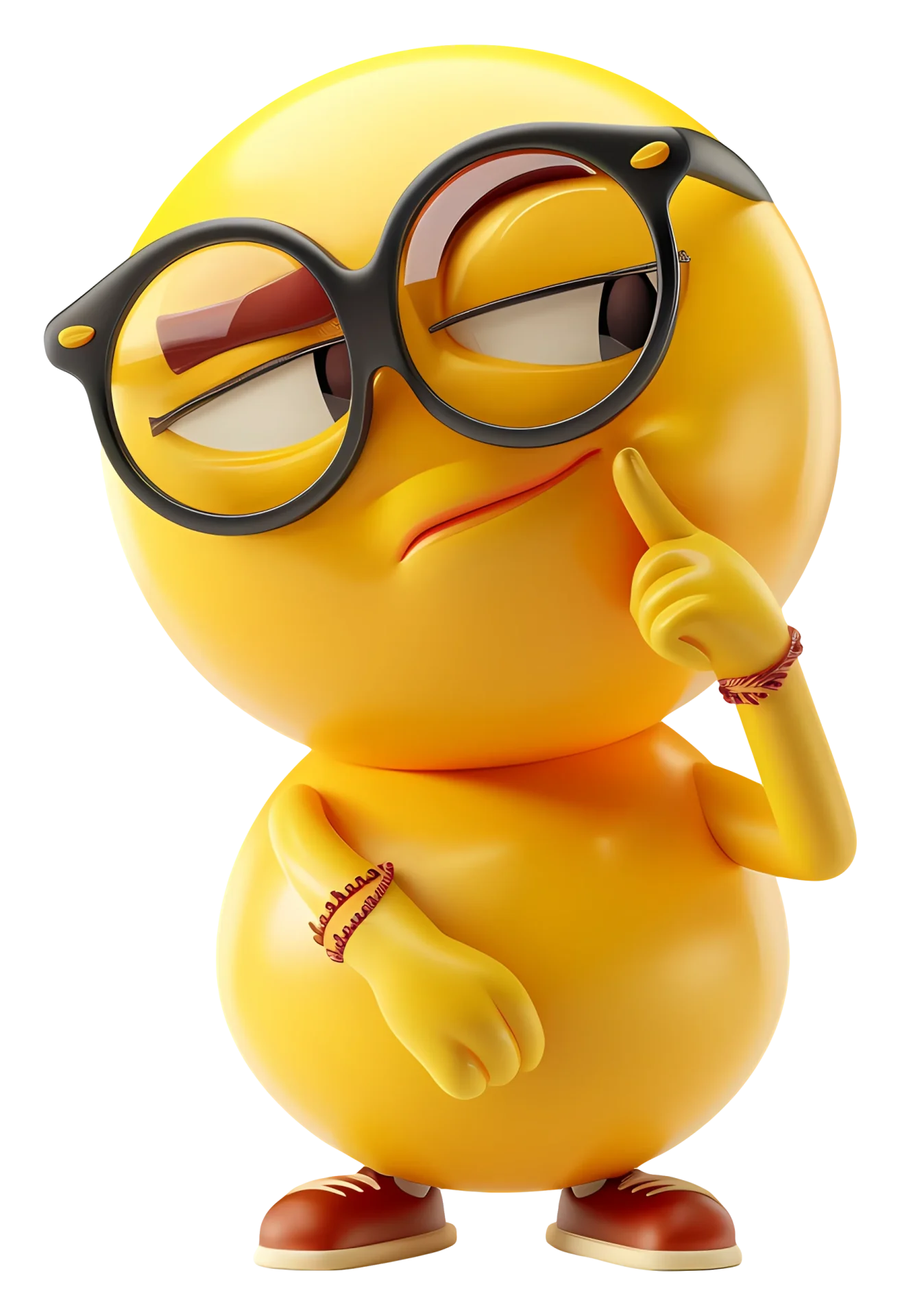 Curious yellow character with quizzical expression